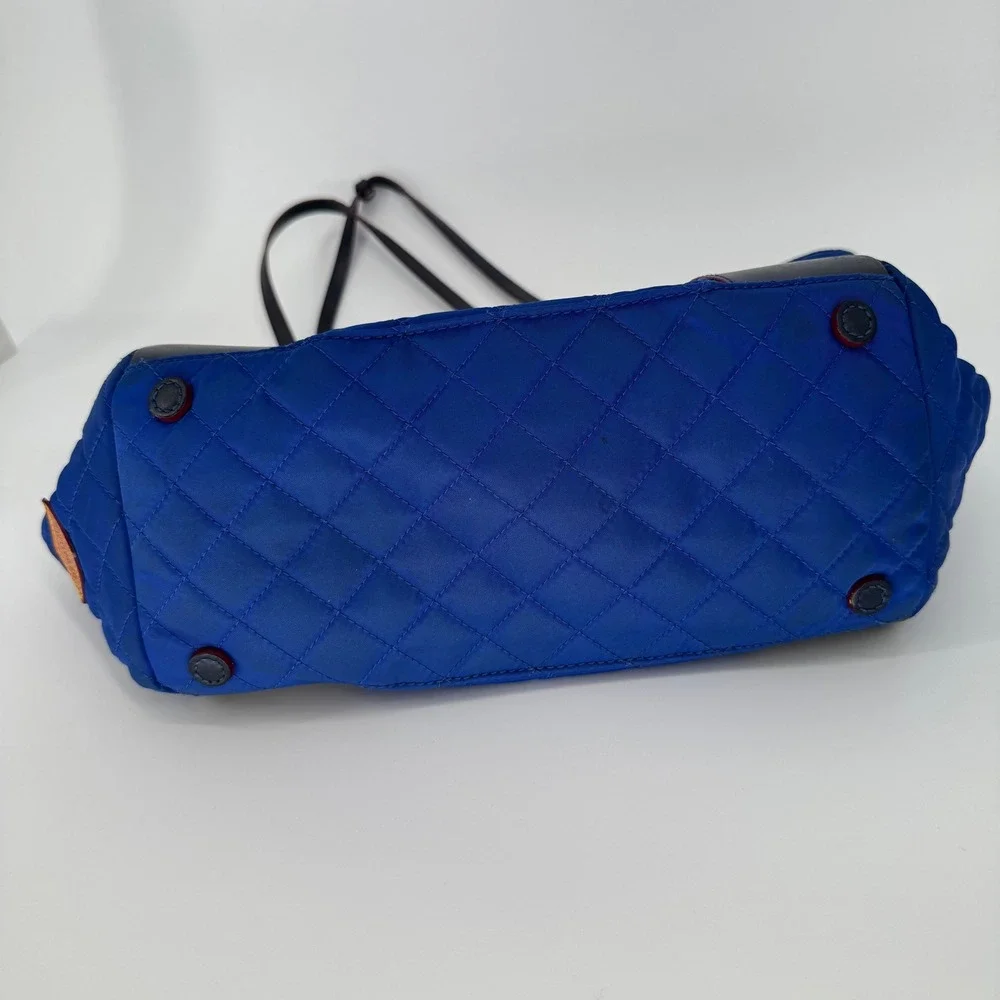 MZ Wallace‎ Tote Bag Womens Blue Quilted Nylon Large Shoulder Travel Satchel Bag